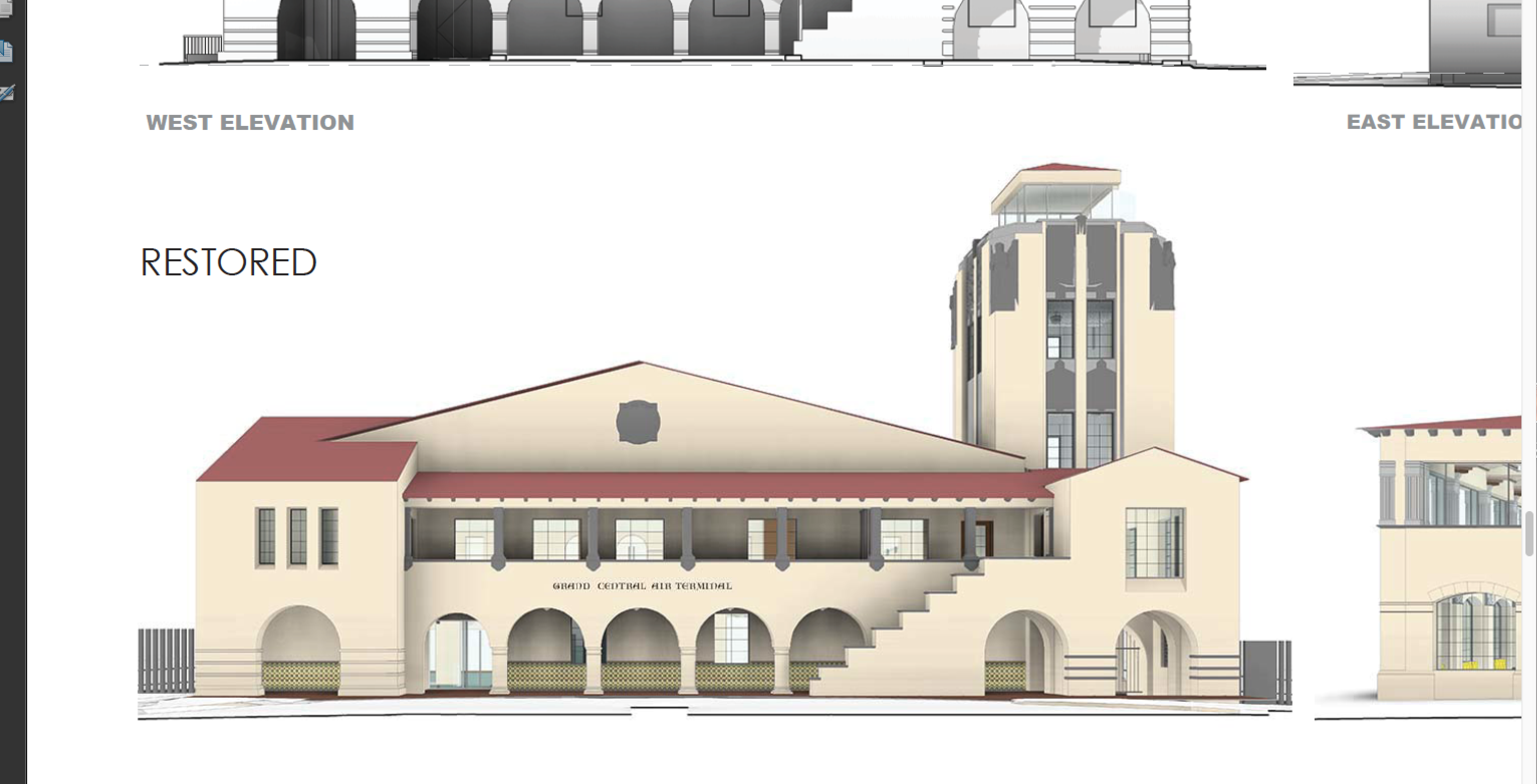 Architects' rendering of the west restoration